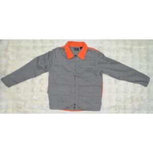Levis Canvas Jacket Gray Orange Outdoor Hunting Safety Zip Up Pockets Mens SMALL